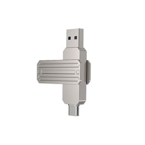 WiWU USB 3,2 Flash Drive Aleación de zinc Antioxidación Rotación de 360 ° 32 64 128 256GB Memoria Flash U Disco USB Tipo-C Interruptor de interfaz - Product Image 1