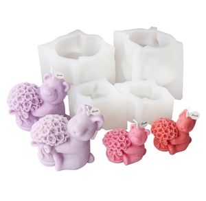 Diy ayı mum kalıp hayvan gül buket tavşan sarılmak çiçek ayı aromaterapi alçı kalıp