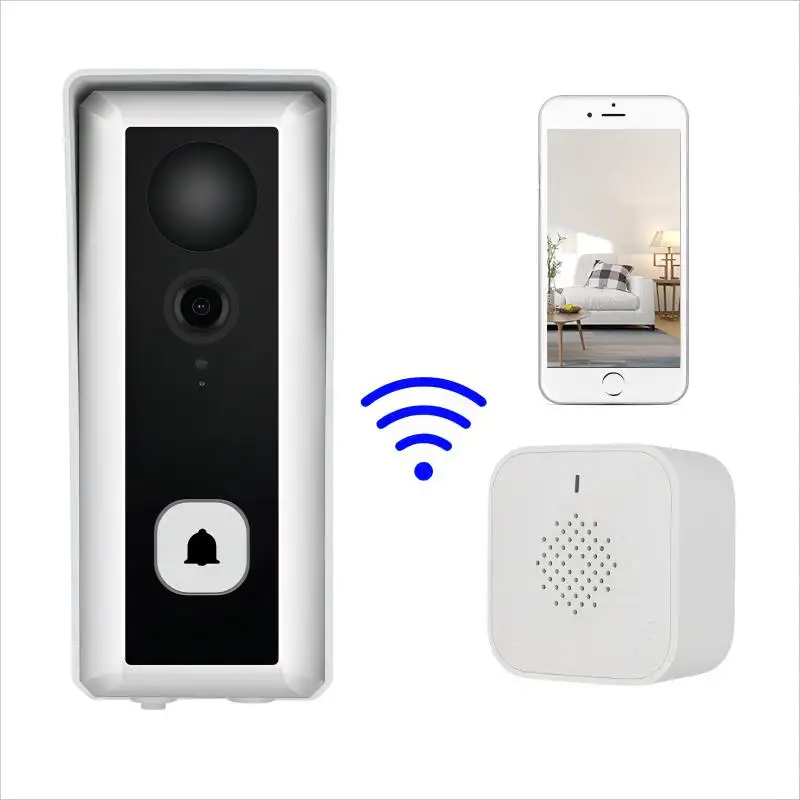 Timbre de puerta antirrobo con IR para oficina en casa, Hotel, timbre Visual, timbre inalámbrico WiFi, cámara de alta definición