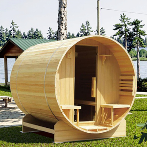 4-6 persona esterno barile Sauna legno massello (pino Hemlock abete) a vapore secco funzione di accessori del pannello di controllo per ville - Product Image 1