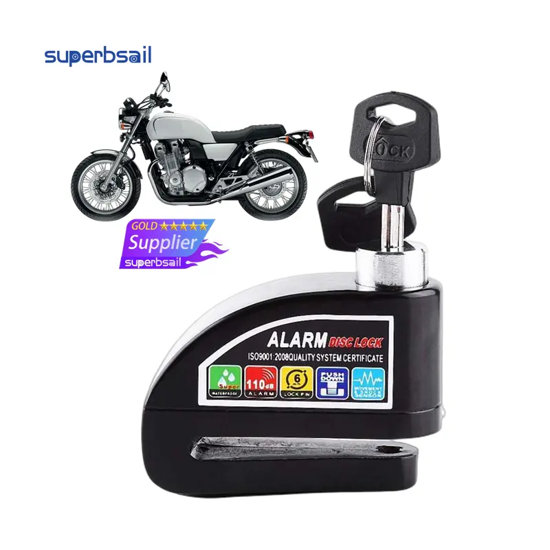 Superbsail xe máy Scooter đĩa phanh khóa báo động chống trộm bánh xe đĩa phanh khóa an ninh bánh xe Khóa Phụ Kiện Xe tay ga