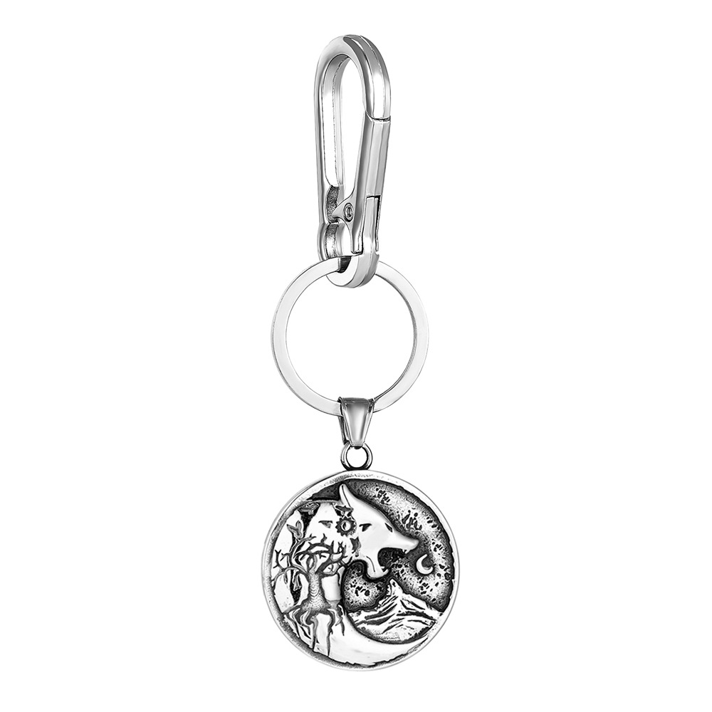Pendentif couleur acier fermoir bec d'aigle