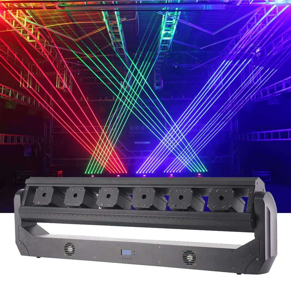Lanterna laser móvel com 6 olhos, para show de luz, rgb, clube, lazer, bar, dj, equipamentos de dança