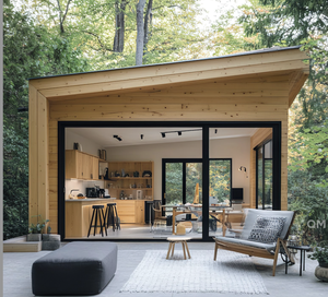 Villa pequeña modular moderna con servicios arquitectónicos Villa modular ecológica con soluciones de arquitecto