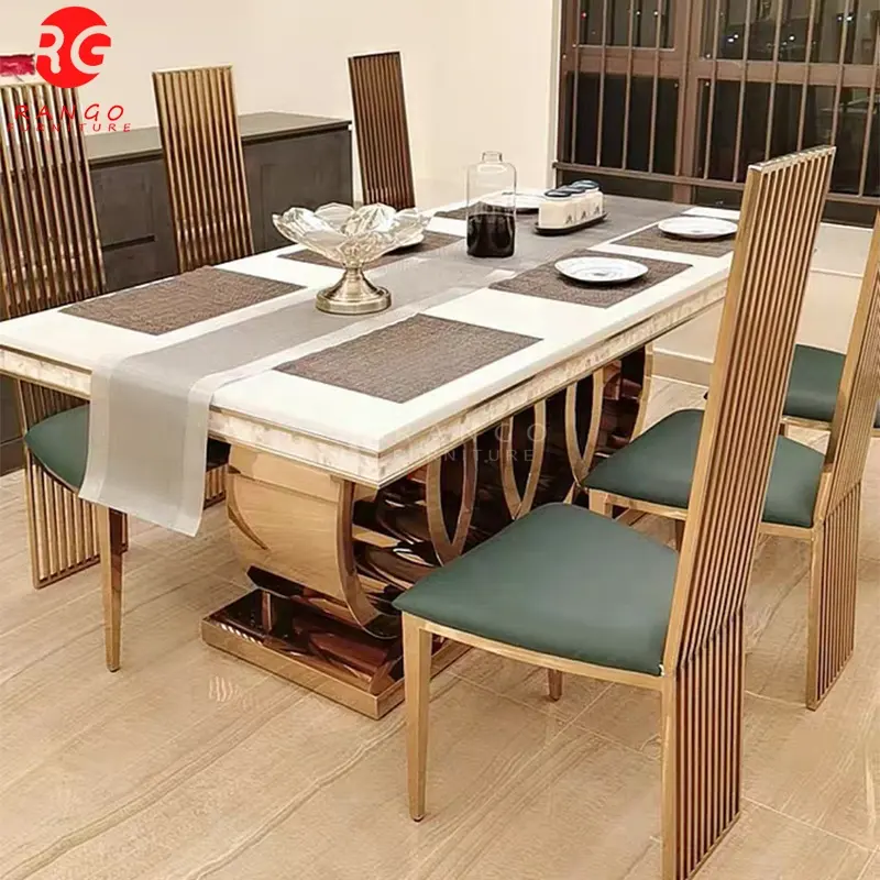 Foshan-mesa de comedor de hormigón, mesa de comedor, banquete, restaurante, ocio, postre, con sillas