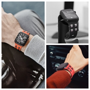 Customized Fkm Rubber Smart Watch Strap 40 42 44 45 MM for Apple Watch Mod <strong>Kit</strong> Series 8 7 6 5 4 3 <strong>2</strong> 1 <strong>Ultra</strong> Rugged Sports Straps - Product Image 4