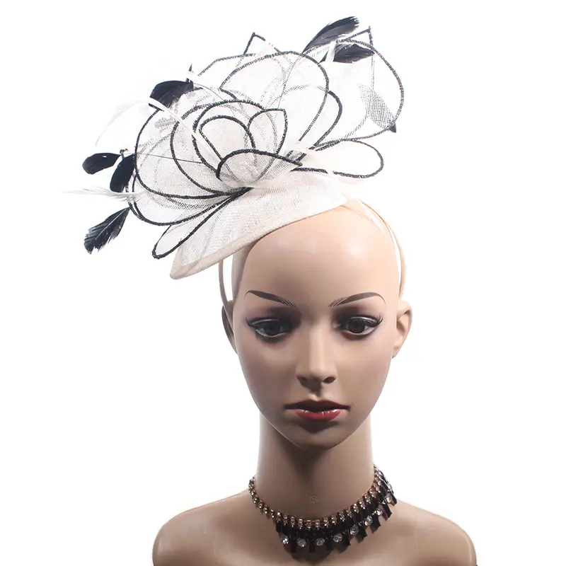 Hot sales large headband hairband for women hat fascinator weddings ladies day race royal headband