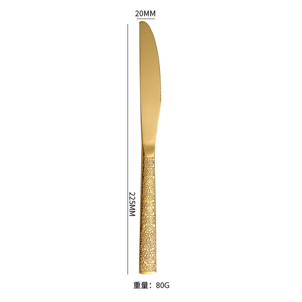 Cuchillo de mesa dorado