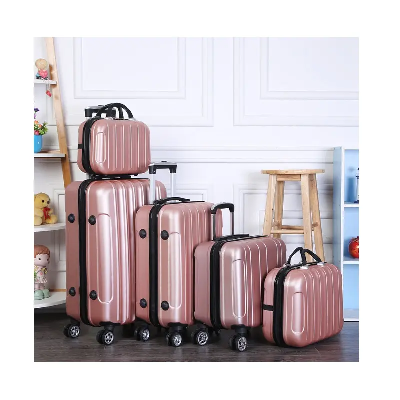 Set di valigie con stampa Logo Vspink Set di valigie rigide in Abs da 3 pezzi borsa da viaggio per Trolley