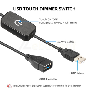 5 В USB-кабель с разъемом «Папа-разъем» с переключателем (черный белый пластиковый корпус) 303 501 включения/выключения поворотный сенсорный регулятор диммера - Product Image 4