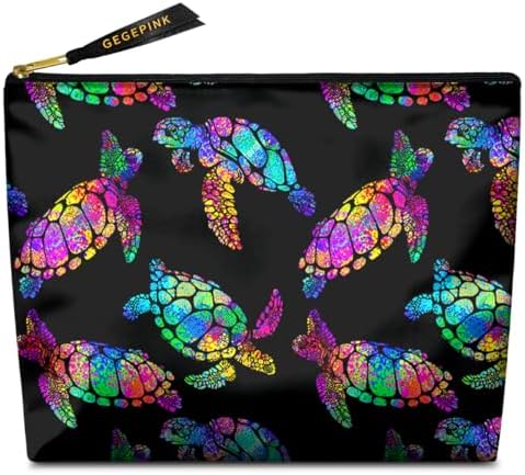 Rainbow turtle-makeup bags