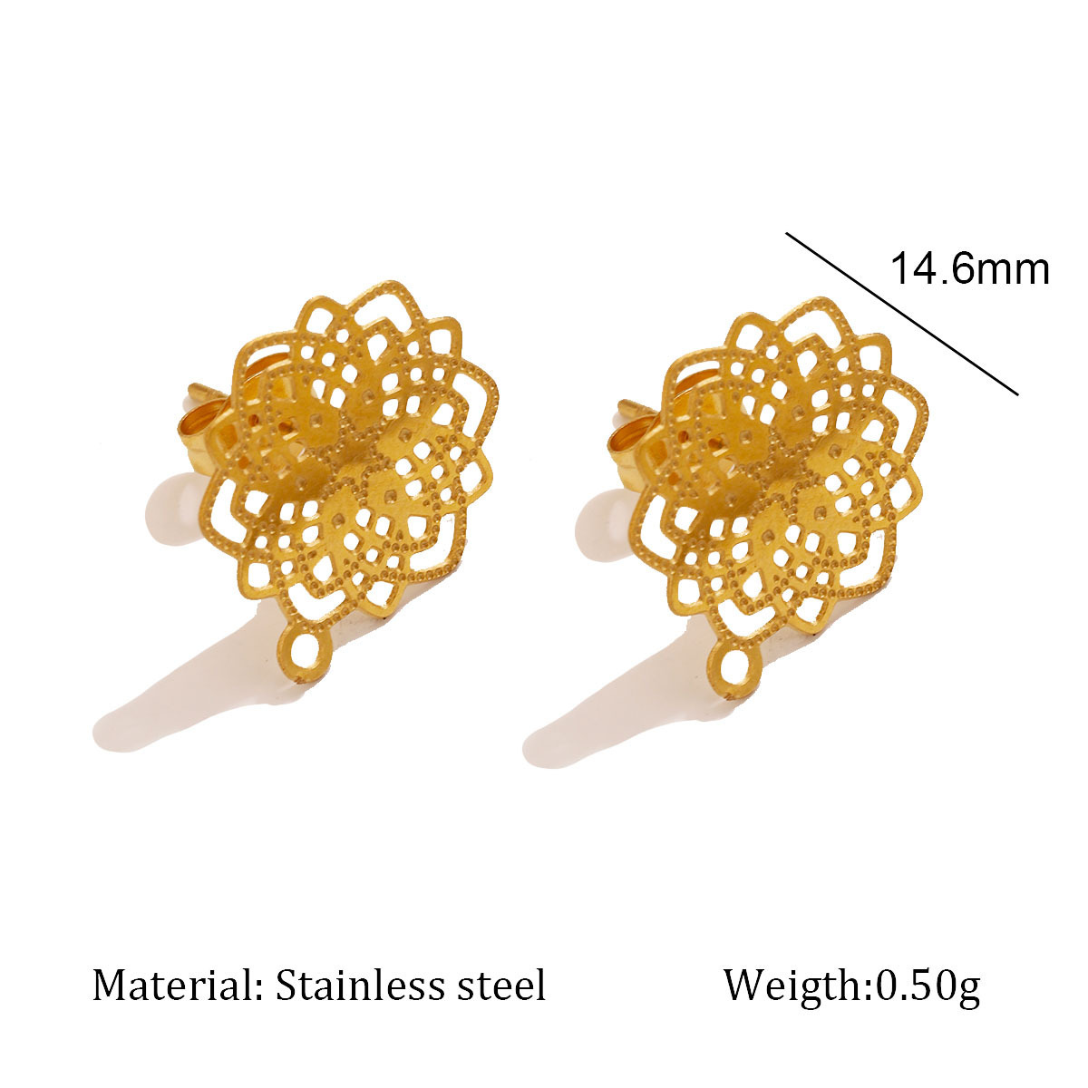 boucles d'oreilles clous fleur en or 4