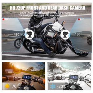 XZX热卖6.1英寸IP67防水全球定位系统摩托车导航带触摸屏安卓自动双模双录音 - Product Image 3