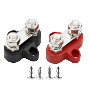 DC48V 80A <strong>BusBar</strong> M8 Heavy Duty <strong>Dual</strong> Bus Bar Terminal Block Power Stud Battery Bus Bar Connector for RV Boat Truck - Product Image 1