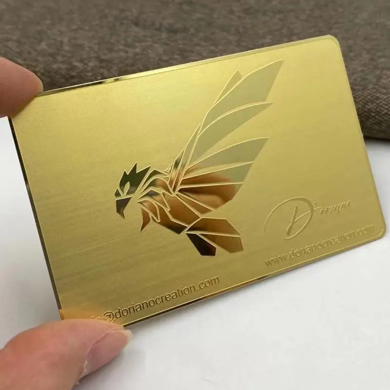 Tarjeta de visita de oro de 24k, tarjetas de visita chapadas en oro y metal
