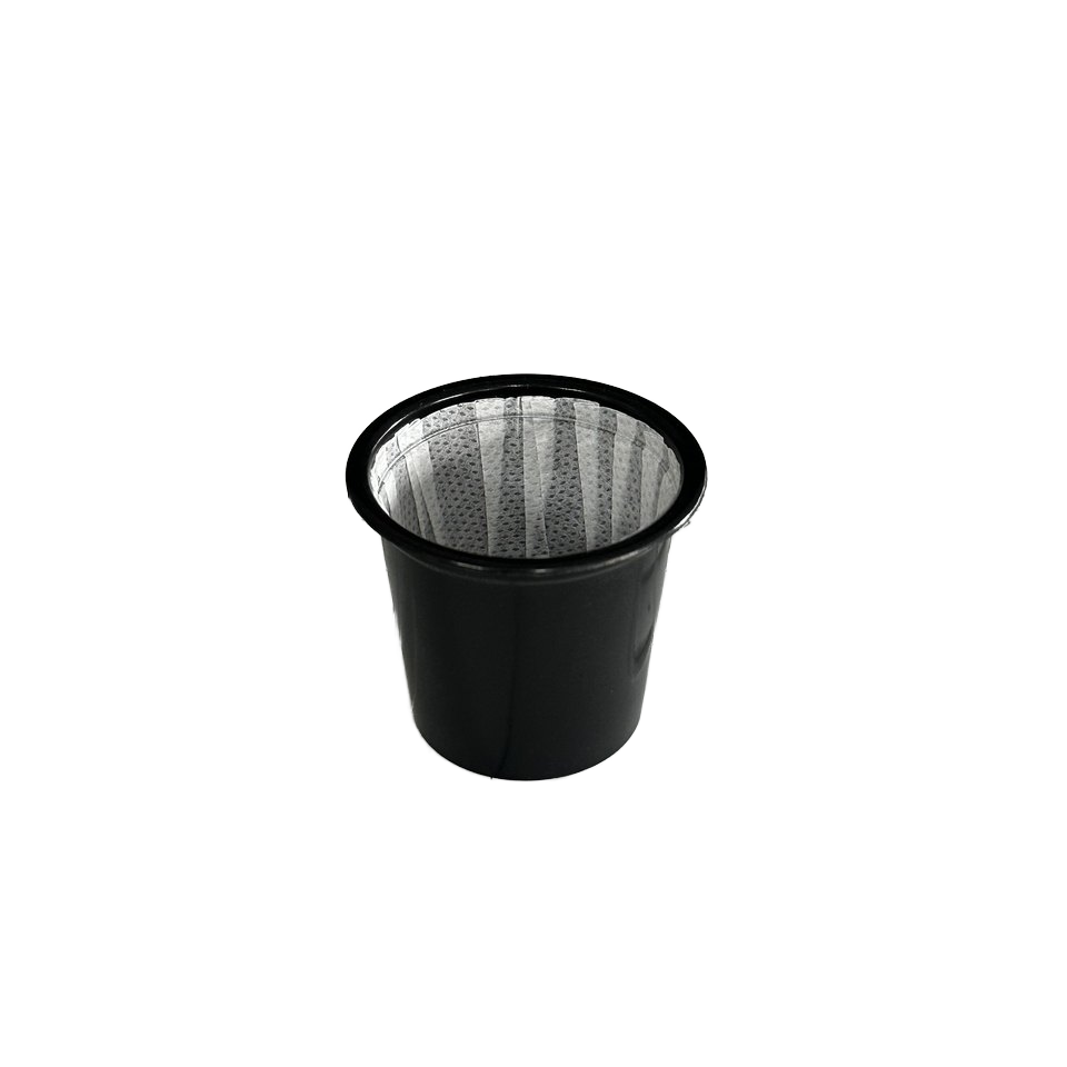 Black k cup with unprinted lid