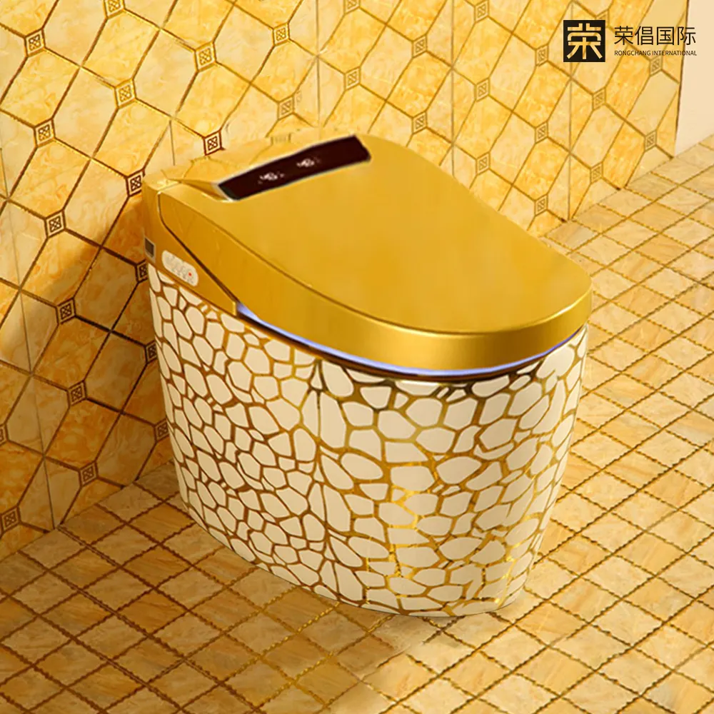 Vendita calda di lusso Royal Vintage sanitari Super vorticoso placcato oro colore bagno un pezzo bagno wc