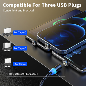 USLION 3 <strong>in</strong> <strong>1</strong> USB Magnetic Charging Cable Type-C Micro-USB 360 Degree Rotate <strong>2</strong> Meter <strong>2</strong>.4A Fast Charging Cable - Product Image 5