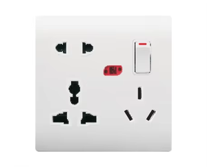 Panel de enchufe de pared Yaki British Standard Enchufe White Single Gang con puertos USB duales y interruptor 13A Salida multifuncional - Product Image 2