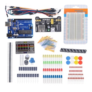 DIYmall Starter-Kit für elektronische Lüfter UNOR3 Breadboard-Leistungs modul Taktsc halter LED-Widerstandkondensator-Potentiometer für Arduino