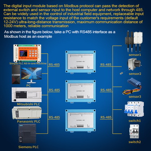 Huaqingjun modulo DI ingresso digitale RS485 a 16 canali acquisizione dati 24VDC Modbus RTU scheda DI comunicazione per Switch - Product Image 5