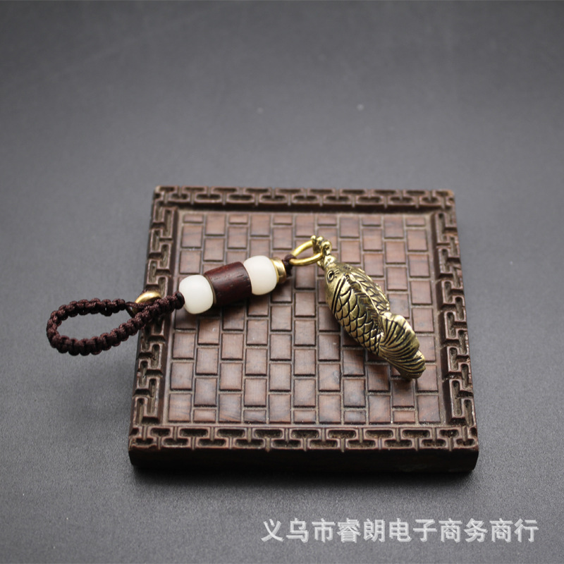 Carpe en cuivre (pendentif Bodhi blanc)
