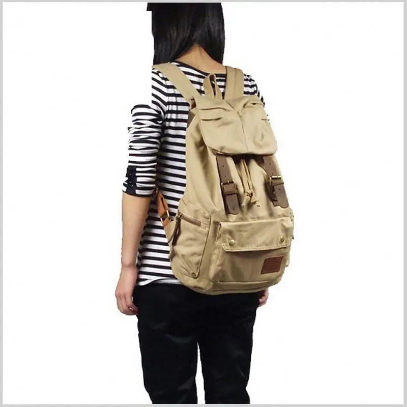 Vintage Canvas Inspired Utility Bag School Backpack With Multiple Compartments School bag for boys for girls