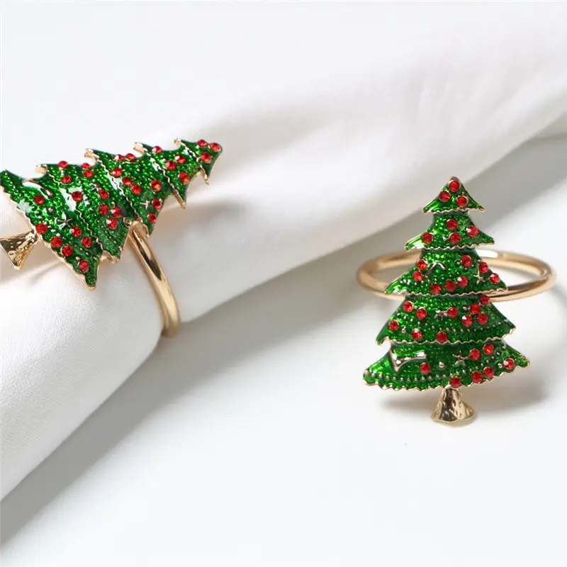 Anillos de servilletas para boda, fiesta, Navidad, árbol de Navidad