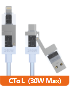 批发4合1 PVC Usb数据线手机Pd 240w快速充电数据线 - Product Image 4