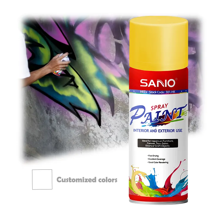 SANVO ป้องกันสนิมภาพวาดที่มีคุณภาพสูง96% สังกะสีสเปรย์สีสังกะสีเย็น400Ml สเปรย์พ่นสีสเปรย์