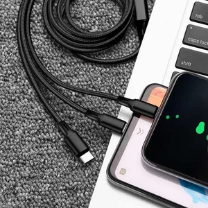 Ready to Ship 1.2m 3 in 1 Nylon <strong>USB</strong> Charging Cable Fast Charging Mobile Phone Cable for Mobile Phone Cables - Product Image 5