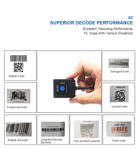 Larga Distancia de alta píxel industrial integrado scannres código qr 1d 2d fijo escáner de código de barras para