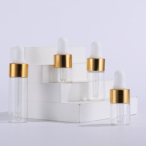 1ml 2ml 3ml 5mlミニサンプルドロッパーボトル空の化粧品ドロッパーボトル、エッセンシャルオイル香水用ゴールデンキャップ付き - Product Image 3
