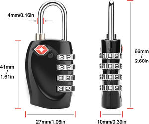 Mavi renk 3 / 4 dijital TSA kombinasyon bavul asma kilit anahtarsız şifreli kilit - Product Image 2