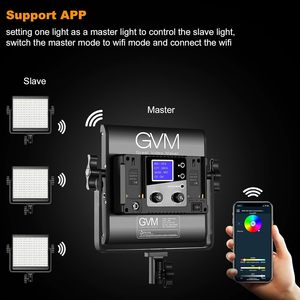 Gvm แผงไฟวิดีโอ LED RGB 2ชิ้น800D ผู้ขายที่ดีที่สุดชุดไฟเติมสำหรับถ่ายภาพแบบมืออาชีพพร้อมแอปควบคุมไฟสตูดิโอ