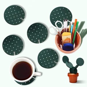 杯垫仙人掌套装<span class=keywords><strong>DIY</strong></span>趣味杯垫带花盆架，新奇杯垫仙人掌礼品吧家居装饰