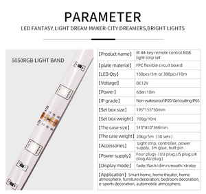 Tcwin akıllı APP kontrol LED şerit ışıklar RGB 5050 12V su geçirmez IP65/20 5M LED şeritler renk aydınlatma projesi için açık değişen - Product Image 5
