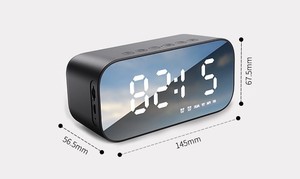 スマート目覚まし時計ミラーデュアル目覚まし時計ブルートゥーススピーカーLEDデジタルディスプレイウェイクアップテーブルクロック