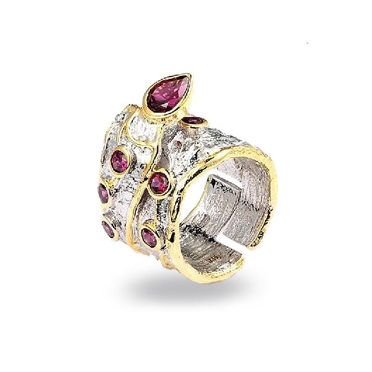 Rodio blanco + oro de 18k