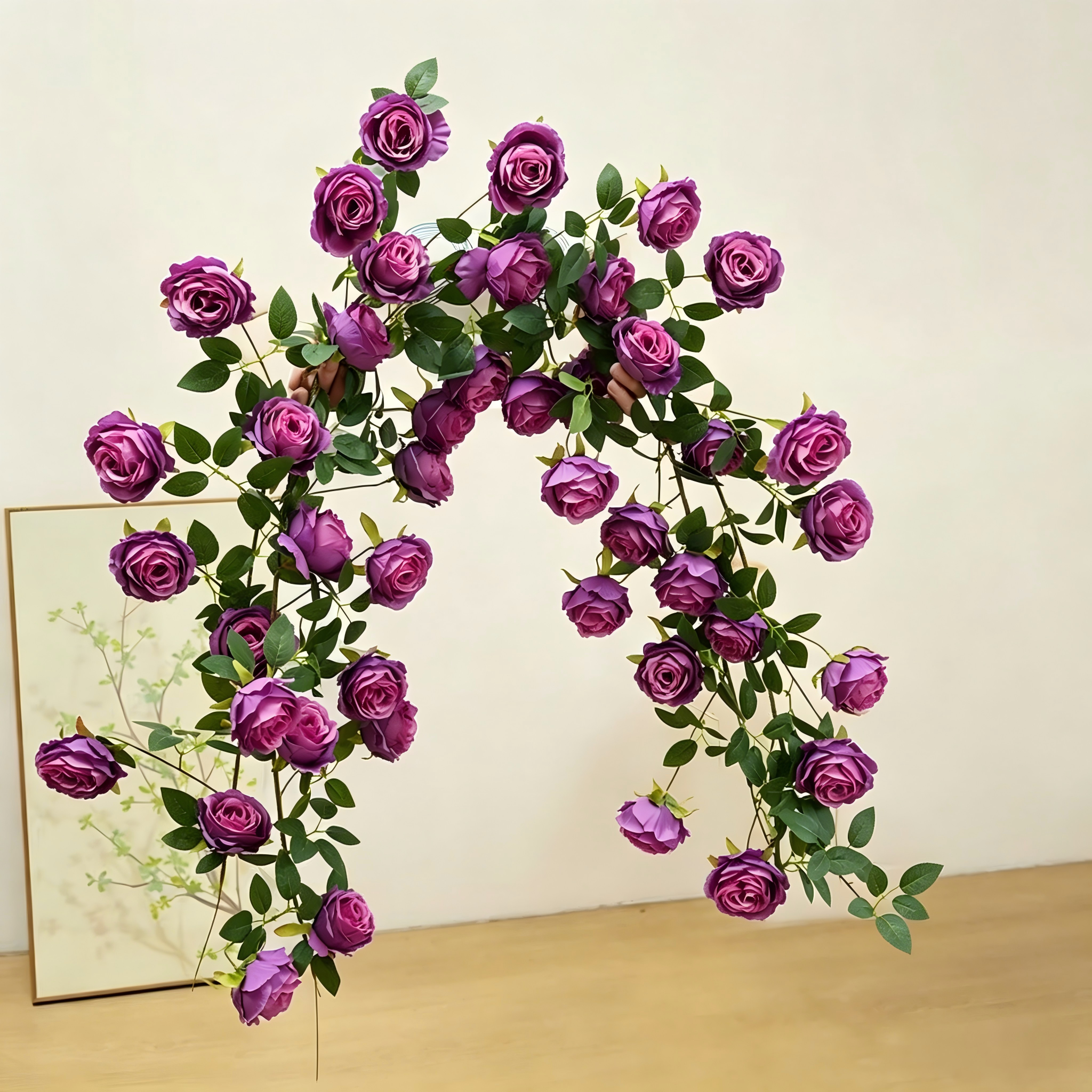 Dreamy purple large-flowered monet rose vine-one piece