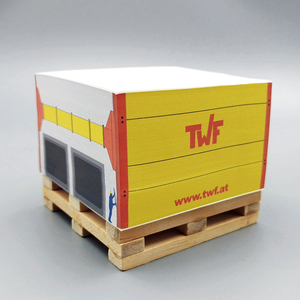Paleta de madera pequeña con logotipo personalizado, Cubo de notas adhesivas, bloques de Bloc de notas promocionales para uso en la oficina con notas adhesivas personalizadas - Product Image 1