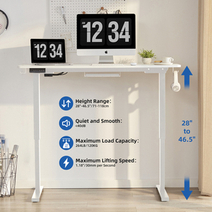 Nhà cung cấp động cơ đôi cơ giới trắng làm việc máy tính xách tay chơi game Bảng Chiều cao có thể điều chỉnh điện đứng bàn - Product Image 2