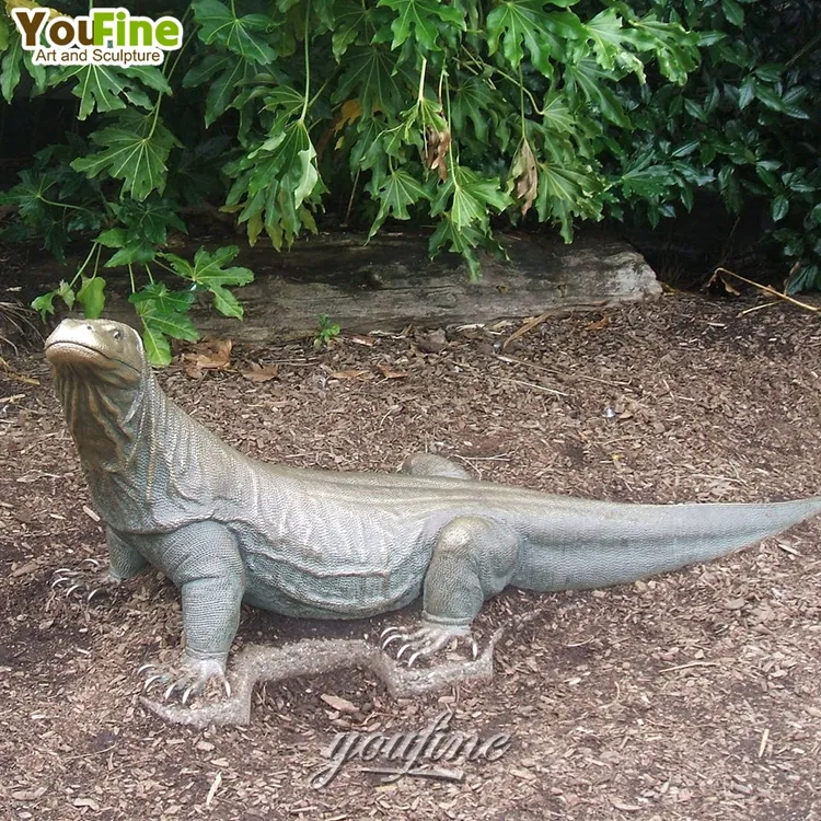 Sculpture de lézards en métal bronze coulée d'animaux pour l'extérieur de taille personnalisée