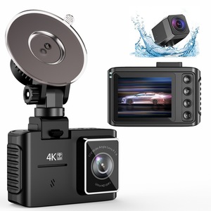 热2英寸仪表盘凸轮前后4K + 1080P双镜头5g无线车载摄像头仪表盘记录器，带重力传感器可选全球定位系统记录器