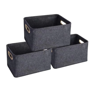 Cảm thấy hộp lưu trữ có thể gập lại ngăn kéo bé vải giặt đồ chơi tổ chức Lưu trữ giỏ với khoen xử lý cho kệ - Product Image 1