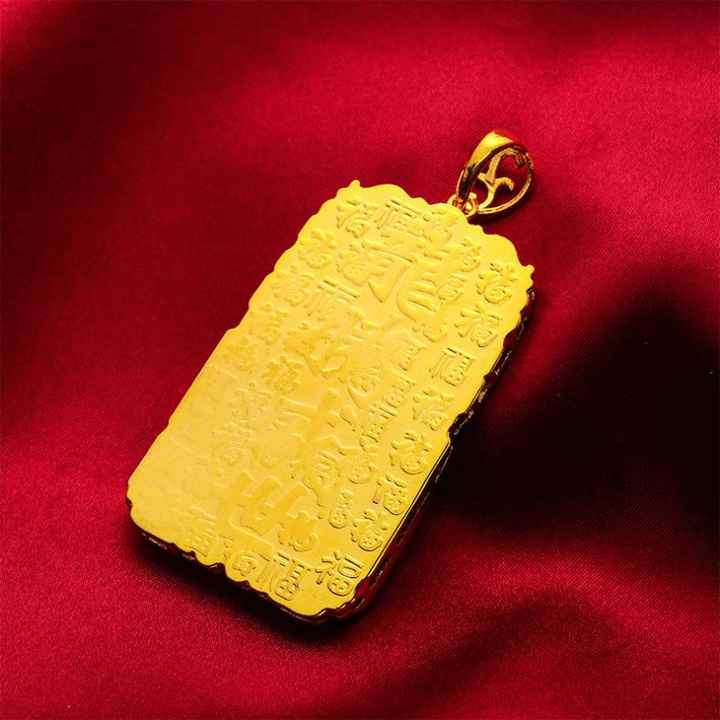 Vergulde Gouden Draak Opknoping Vierkante Plaat Ketting Accessoires Mannen Dominante Vacuüm Damp Plating Goud Super Hanger