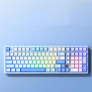 Leobog Novo Hi98 Pro RGB Três Modo Com Fio BT Gaming Alumínio Teclado Mecânico Teclado Hot Swap Programável Junta Teclado