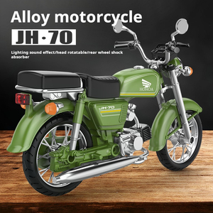 Retro motosiklet JH-70 simülasyon 1:12 alaşım modeli sürgülü ses ve ışık efektleri çocuk oyuncak araba süs - Product Image 4