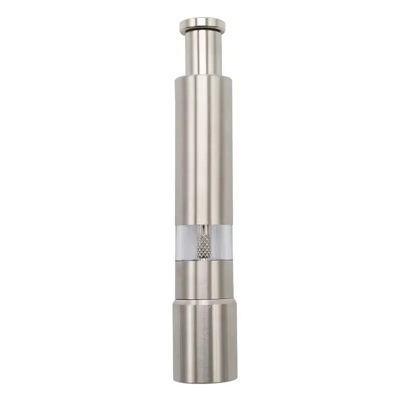 Stainless steel manual seasoning herb pepper grinder press crusher mini grinder freshly ground seasoning bottle