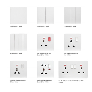 ABUK fabrika İngiltere çok fonksiyonlu elektrik 13A 15A güç priz 1 Gang 2 yollu Rocker duvar LED göstergeli anahtar ışık - Product Image 1